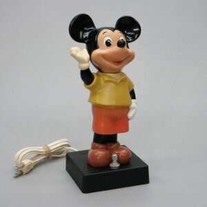 Vintage Mickey Mouse Desk Lamp Bed Night Light Bobble Head/Body MM-I Tokyo Japan